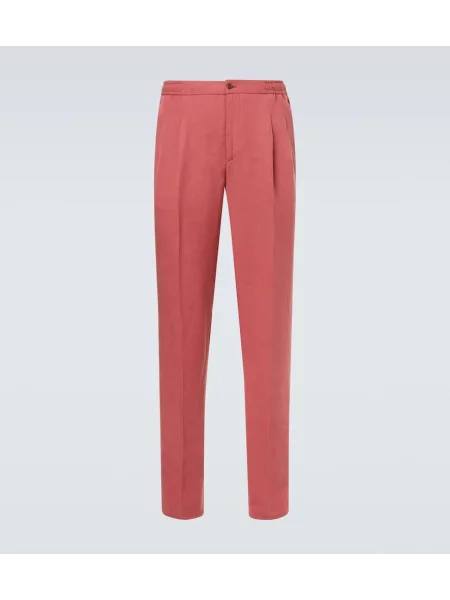 Plisované zúžené kalhoty Rubinacci červené