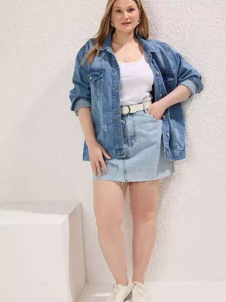 Denim jakna Trendyol modra