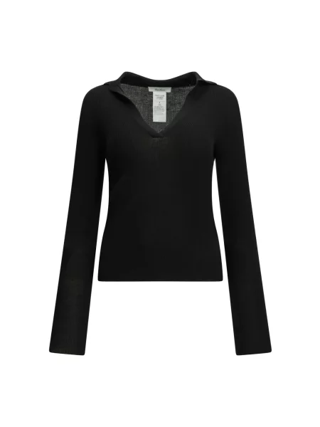 Sweter Max Mara z dekoltem w serek czarny