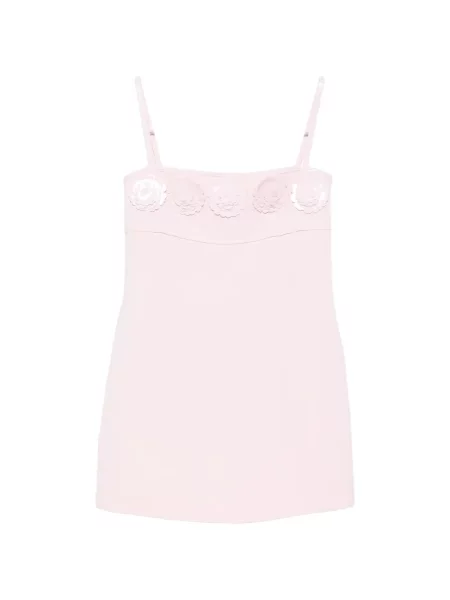 Rochie mini Self-portrait cu model floral cu aplicații de costum roz