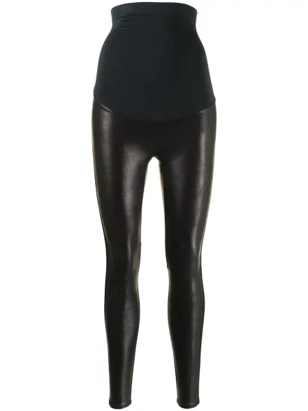 Legginsy Spanx skórzane czarne