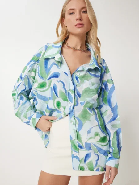 Happiness İstanbul Bluză / deschis / verde albastru