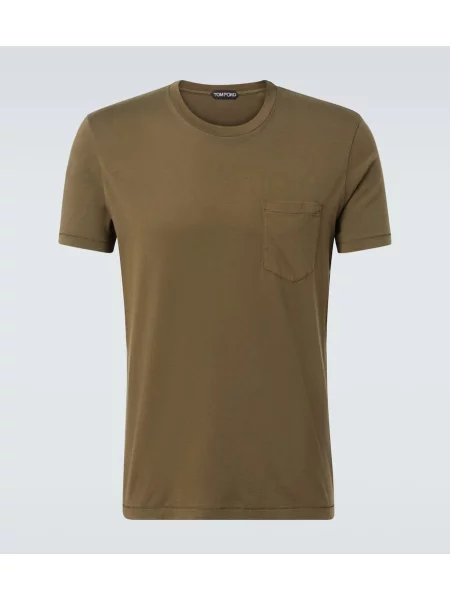 Tricou Tom Ford de mătase verde
