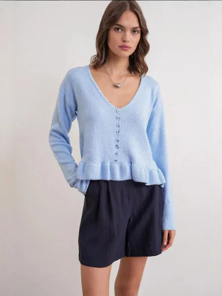 MixRay Pulover Pullover svetlo modra