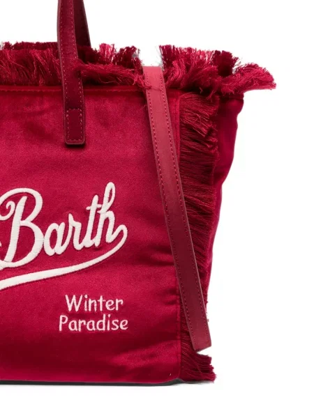 Τσάντα shopper Mc2 Saint Barth με κρόσσια κόκκινο