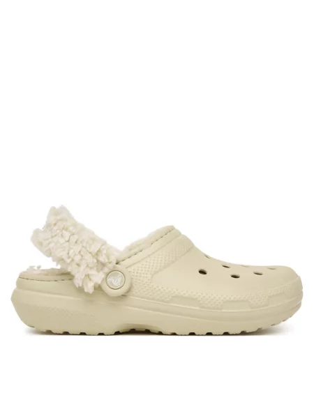 Шльопанці Crocs Classic Fleece Lined Clog Quartz бежевий