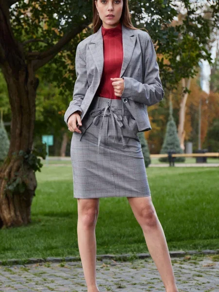 Спідниця міні LadyLike бавовна/поліестер сірий