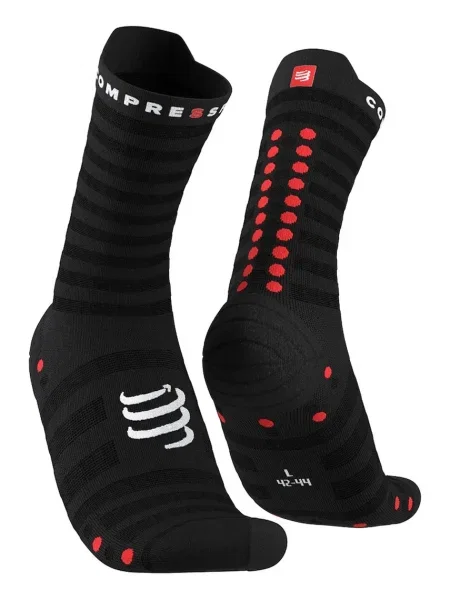 Чорапи Compressport Pro Racing Socks Ultralight Run High White/Alloy черно