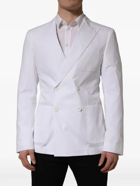 Sacou Dolce & Gabbana cu două rânduri de nasturi alb