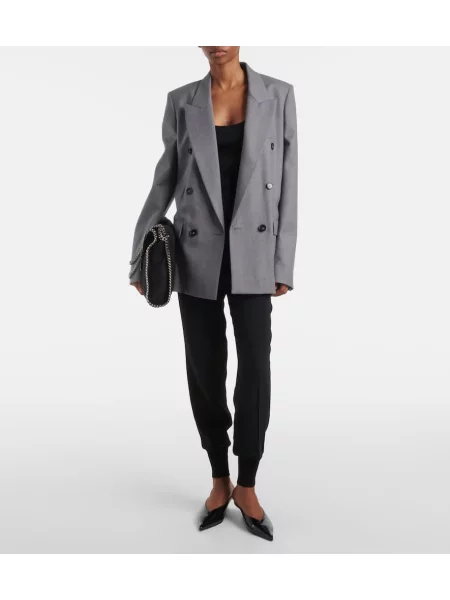 Pantaloni Stella Mccartney cu talie înaltă negru