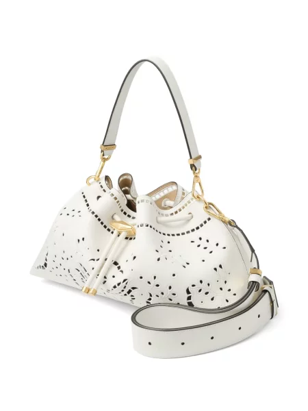 Bőr kézitáska Jimmy Choo fehér