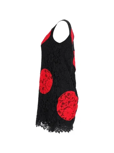Puntíkaté krajkové oblekové mini šaty Dolce & Gabbana Pre-owned černé