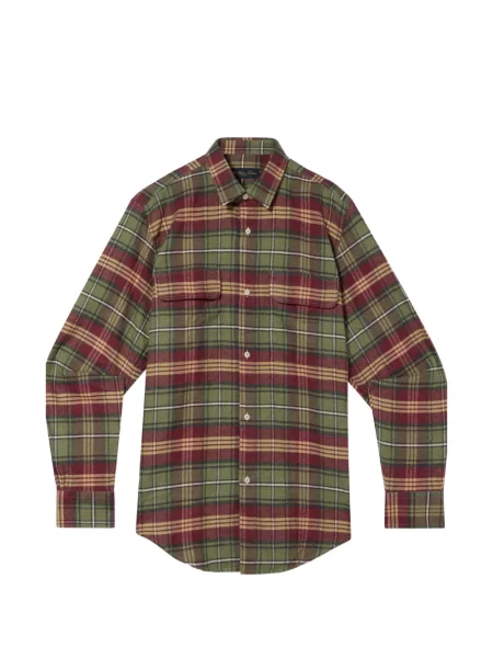 Cămașă Brooks Brothers în carouri de flanelă verde