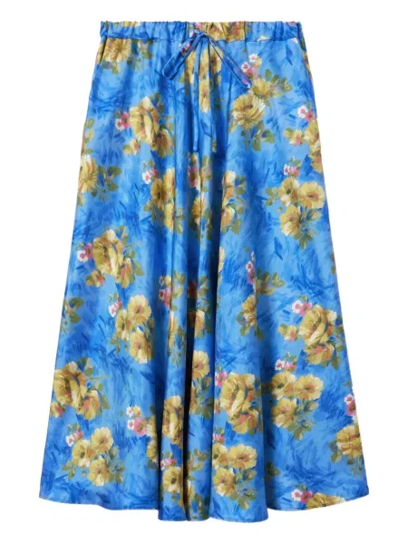 Fustă La Doublej cu model floral cu imagine albastru