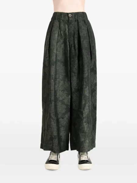 Pantaloni Uma Wang din jacard verde