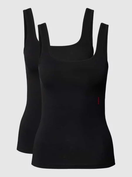 Top Hugo w jednolitym kolorze czarny