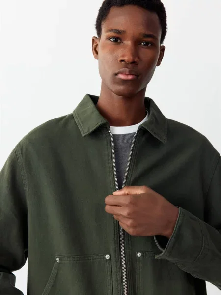 Kurtka dżinsowa z khaki Teen XS MANGO TEEN