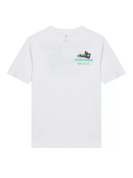 CONVERSE Tricou azur / verde deschis / negru denim alb