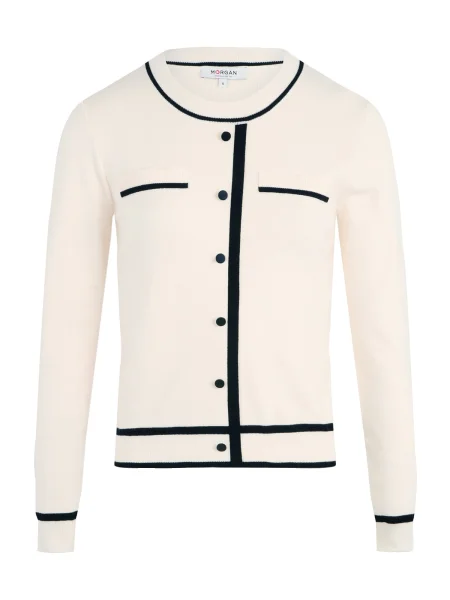 Morgan Pulover Écru negru