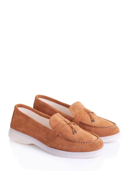 Замшевые лоферы Derisan коричневые