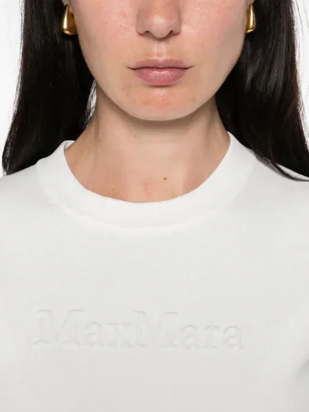 Tricou Max Mara cu decolteu rotund alb