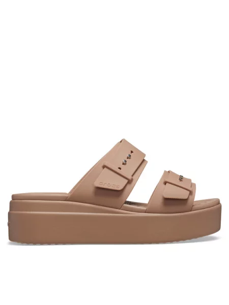 Crocs Klapki Brooklyn Low Wedge Sandal W beżowy
