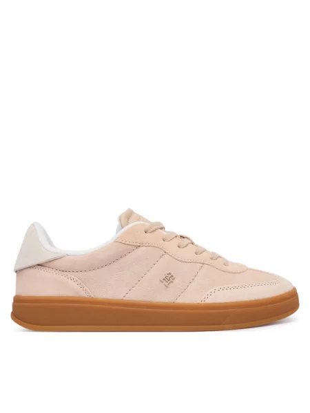 Tommy Hilfiger Сникърси Th Monogram Plaque Suede Trainers розов