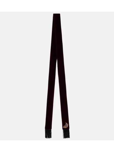 Šal Etro od samta s paisley uzorkom bordo