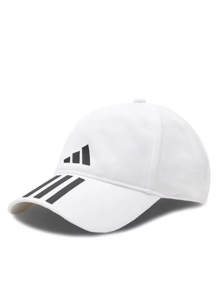 Ριγέ τρέξιμο κασκέτο Adidas λευκό