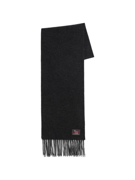 Fular Woolrich cu franjuri de lână gri