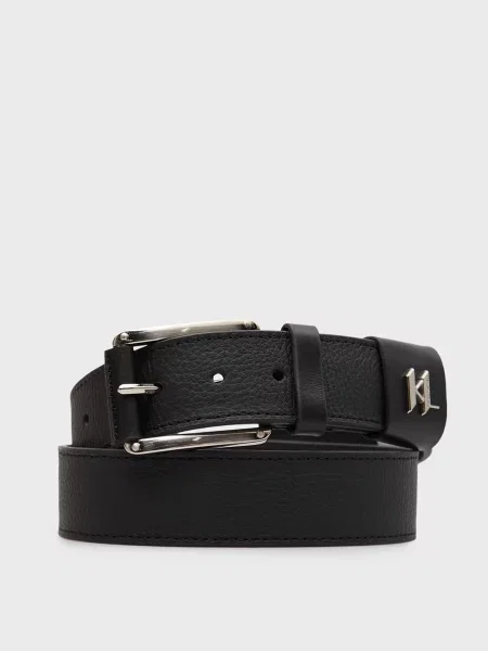 Шкіряний ремінь Karl Lagerfeld чорний