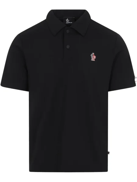 Polo majica Moncler Grenoble s autogramom crna