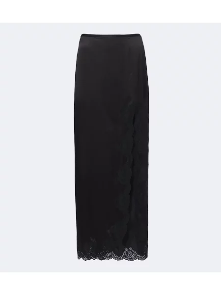 Fusta maxi Valentino din satin negru