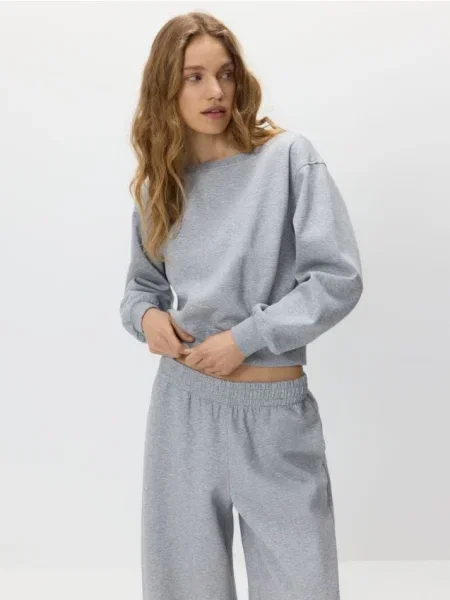 Reserved Блузка з відкритими плечима світло-сірий сіра