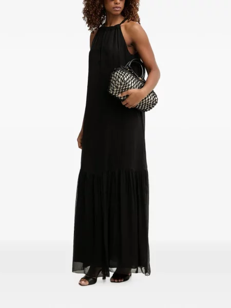 Rochie maxi Haveone cu gât halter negru