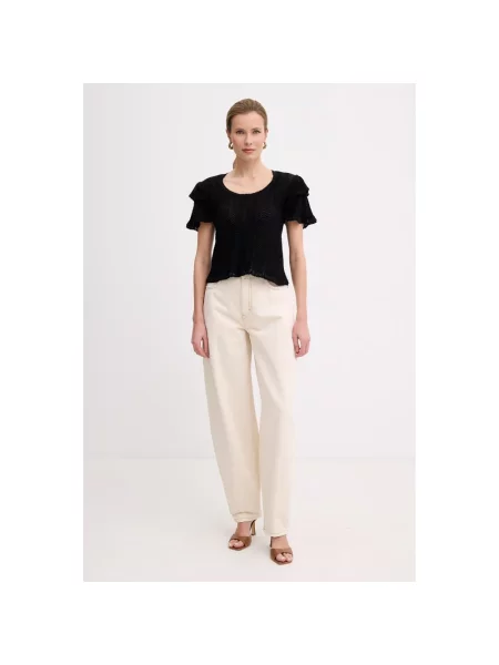 Sweter Twinset z falbankami czarny