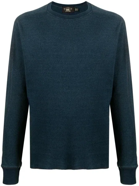 Tricou mânecă lungă Ralph Lauren Rrl din jacard albastru