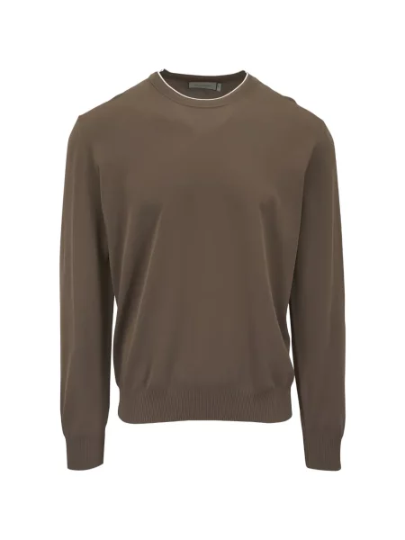 Svetr Canali s kulatým výstřihem hnědý