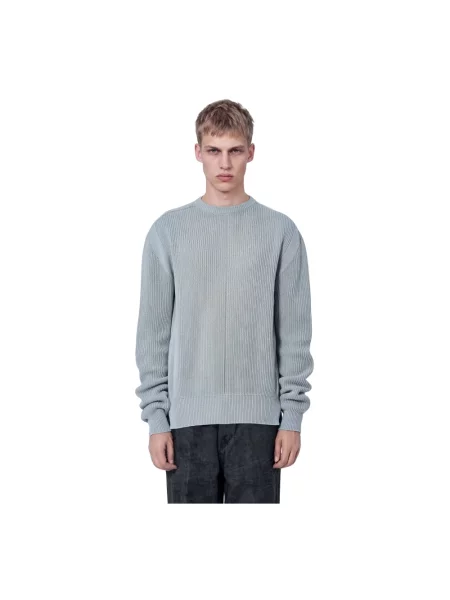 Sweter Rick Owens wełniany z okrągłym dekoltem szary