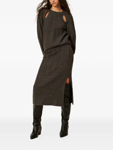 Fustă midi Twinset tricotate gri