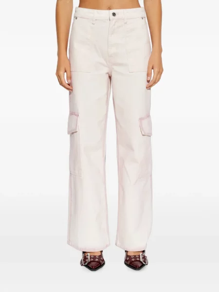 Pantaloni cargo Ganni roz