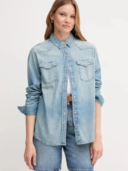 Tommy Hilfiger koszula jeansowa regular z kołnierzykiem klasycznym niebieski