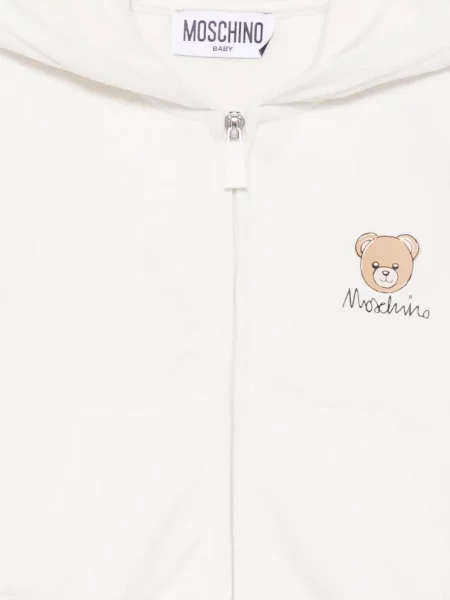 Dětska mikina s kapucí Moschino bílá