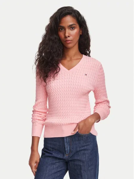 Tommy Hilfiger Pulover deschis roz