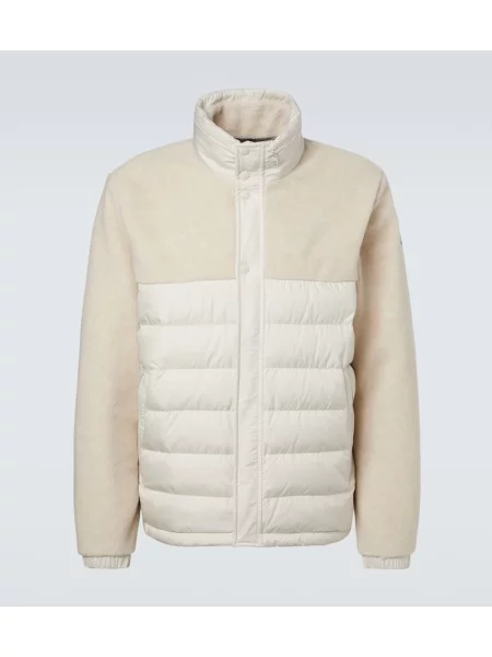 Geacă cu puf Moncler din fleece alb