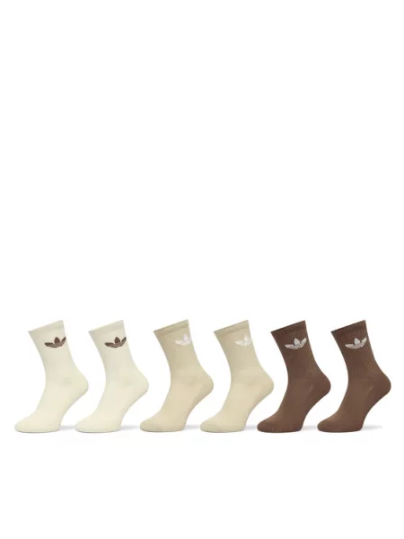 ADIDAS ORIGINALS Ponožky Trefoil Cushion béžová / hnedá / svetlohnedá biela