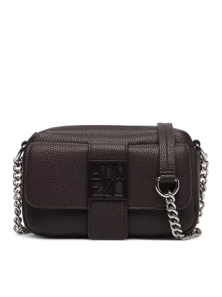 Kabelka Armani Exchange Tmavo hnedá