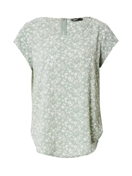 ONLY Bluză verde pastel alb