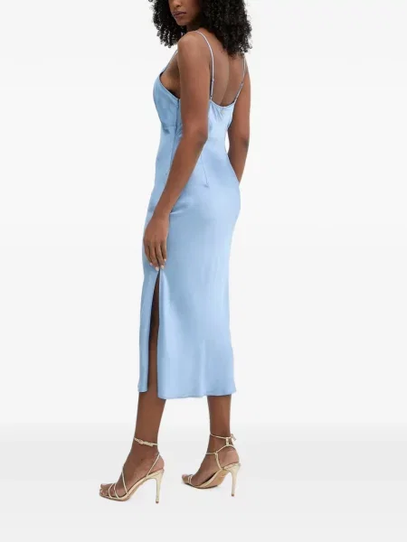 Rochie midi Silvian Heach din satin albastru