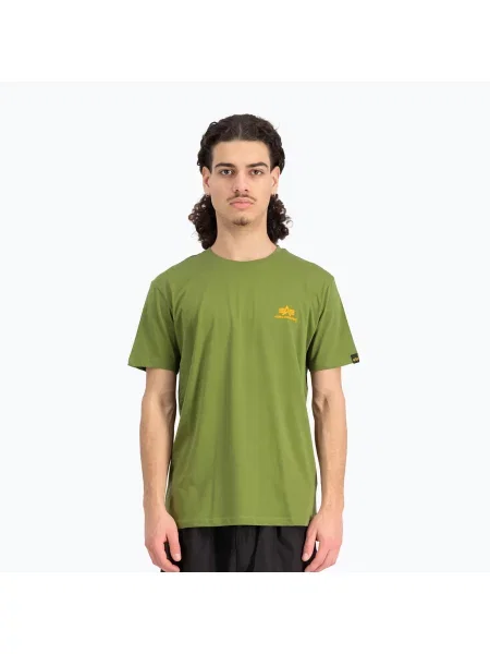 Alpha Industries мъжка тениска Basic Small Logo мъх зелено